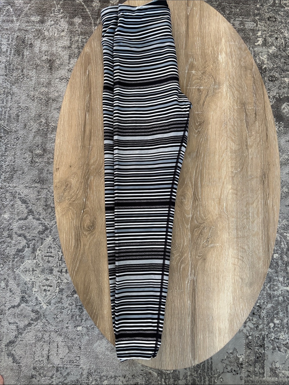 Calvin Klein performance wick black, blue, grey and white Striped Leggings